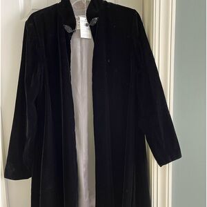 Black velvet sleeved cape style out wear